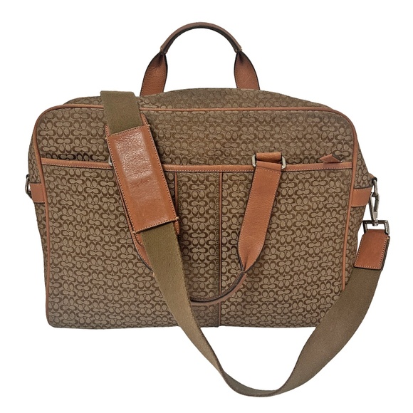 COACH Signature Briefcase Messenger Bag Cross Body UNISEX - Picture 1 of 16
